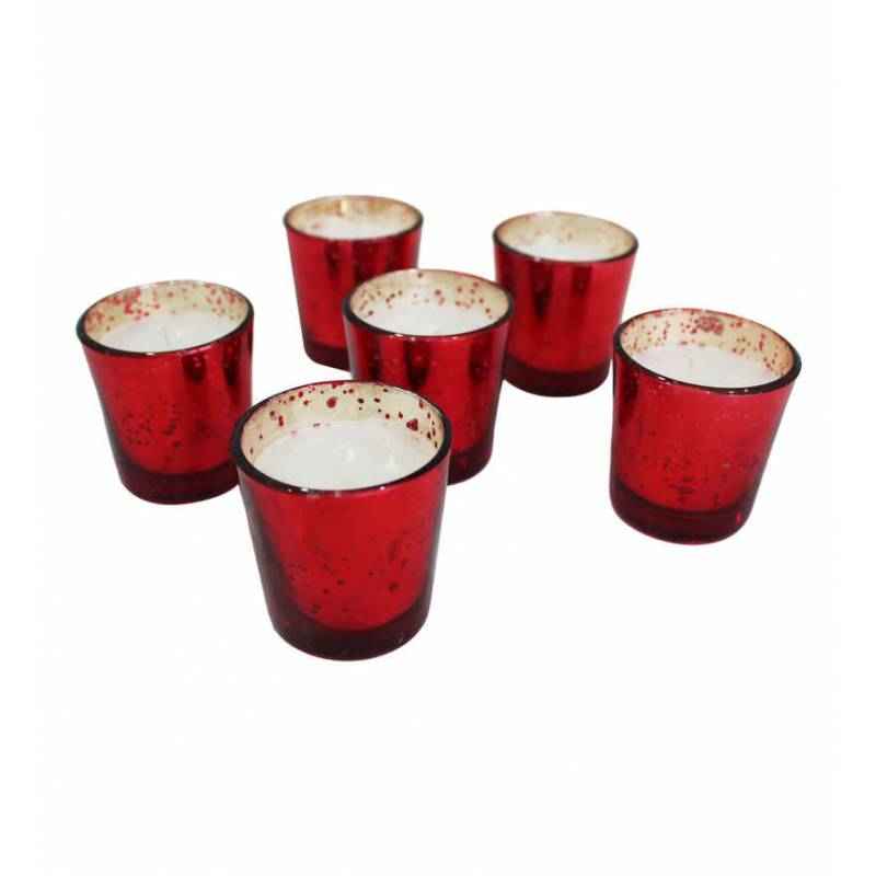 Tezerac Rose Red Mercury Candles (Pack of 6), LL- 128