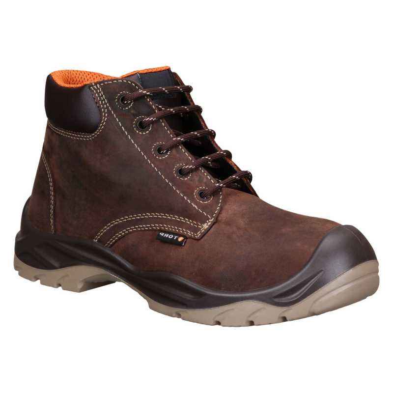 Torp REDDING-02 High Ankle Leather Composite Toe Brown Safety Shoes, Size: 9