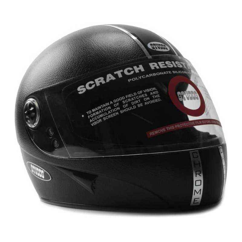 Studds Chrome Economy RK Black Full Face Helmet, Size (Large, 580 mm)