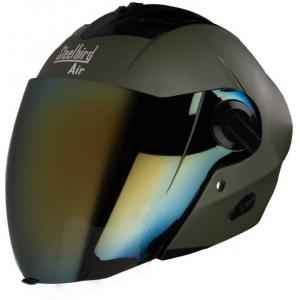Steelbird SBA-3 Battle Green Open Face Helmet, Size (Large, 600 mm)