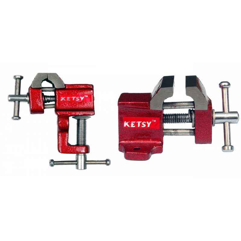 Ketsy 849 Red Cast Iron Baby Vice Set, Size: 25 mm