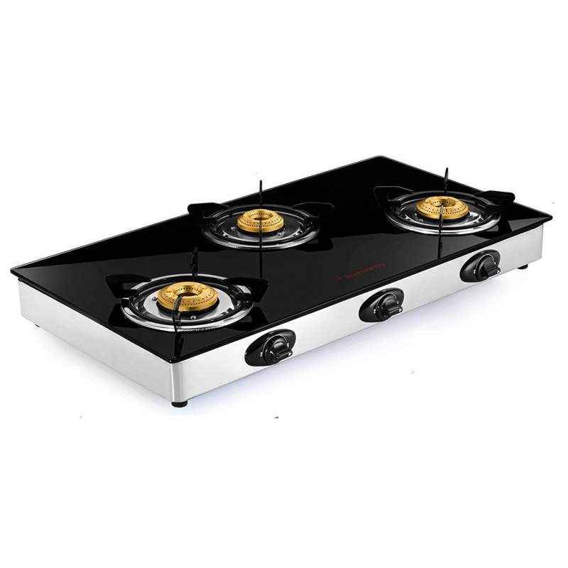 Butterfly Grand 3 Burner Glass Top Gas Stove