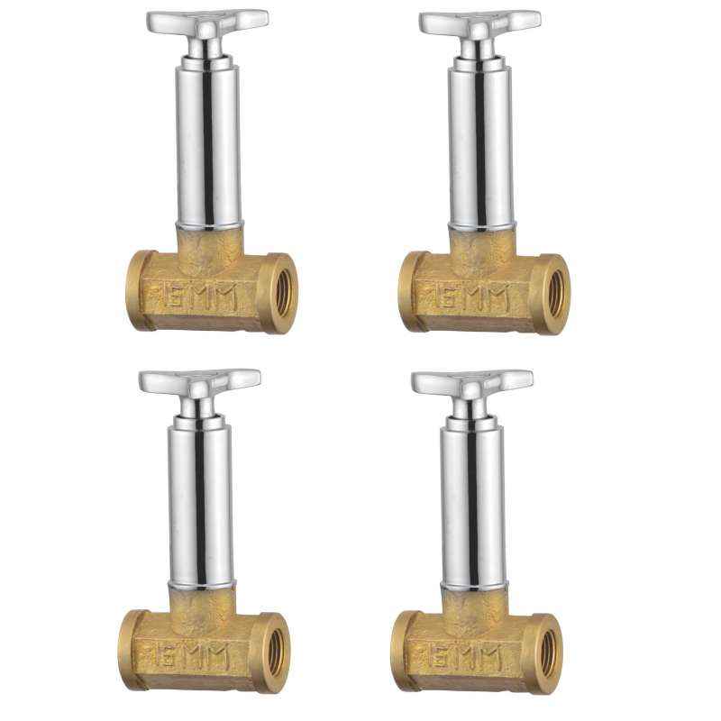 Apree Star Silver Brass 15mm Concealed Stopcock (Pack of 4)