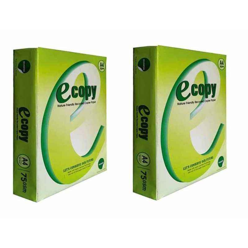 Ecopy 75 GSM A4 Size White Copier Paper (Pack of 25)