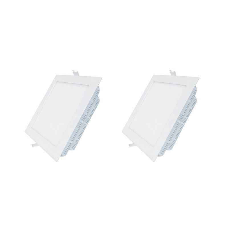 Dev Digital 6W A-max Square Warm White Heatsink Panel Lights, 6500 K (Pack of 2)