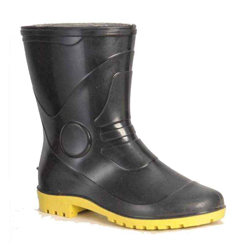 Fortune Winner 10 Inch Black & Yellow Safety Gumboots, Size: 8 (Pack of 5)