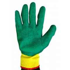 SSWW Yellow & Green Crinkle Latex Coated Gloves, SSWW109 (Pack of 5)