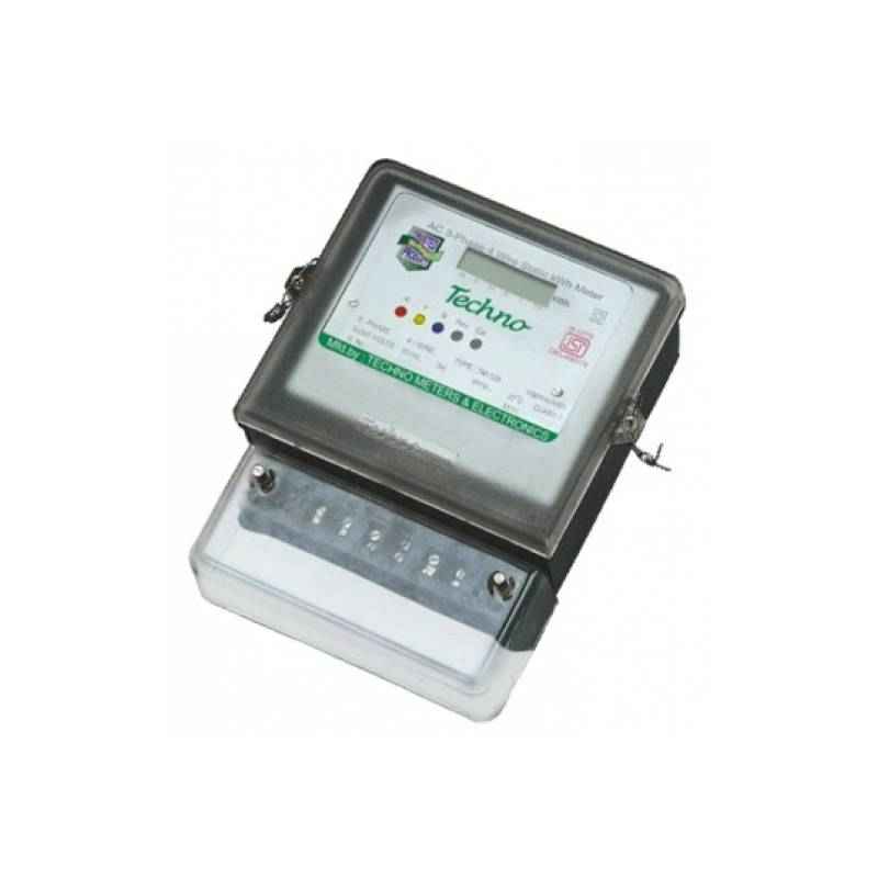 Techno 10-60A Three Phase Static Energy Meter With LCD, TMCB 007