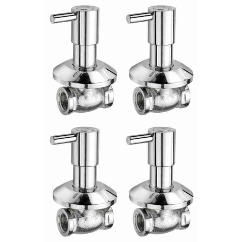 Snowbell 15mm Flora Brass Chrome Plated Concealed Stopcock (Pack of 4)