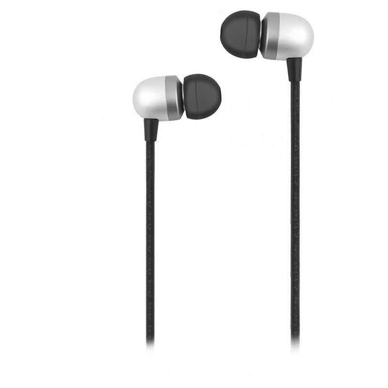 Ambrane Black Wired Metal Headset with Mic, EP-40