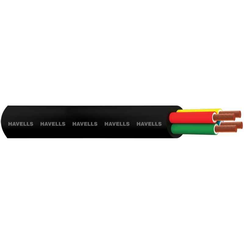 Havells 1 Sqmm 3 Core 100m Black Flexible Cable, WHMFDSKB31X0