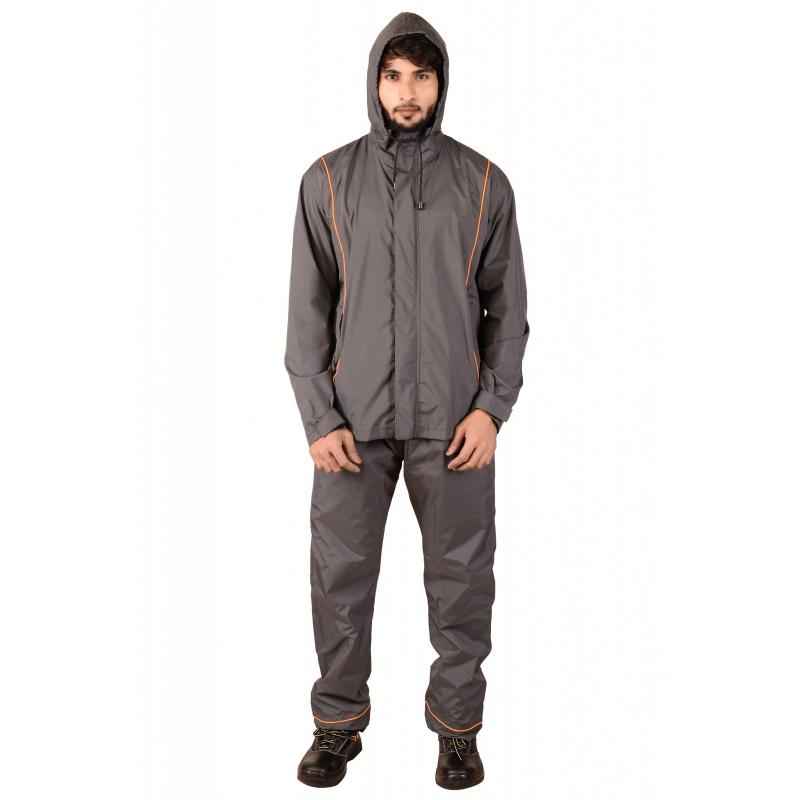 Mallcom Stratus Grey PU Raincoat, Size: XL