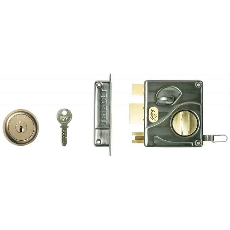 Godrej Ultra Tribolt 1CK (I/O) Antique Brass Rim Lock, 8111