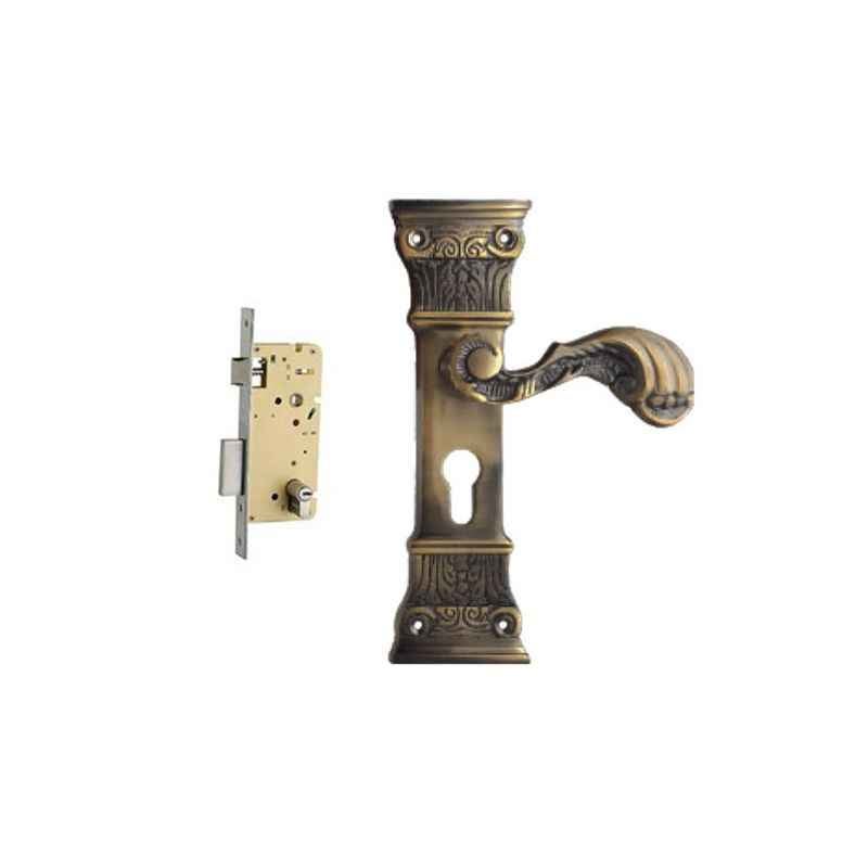 Plaza Bristol Antique Finish Handle with 250mm Pin Cylinder Mortice Lock & 3 Keys