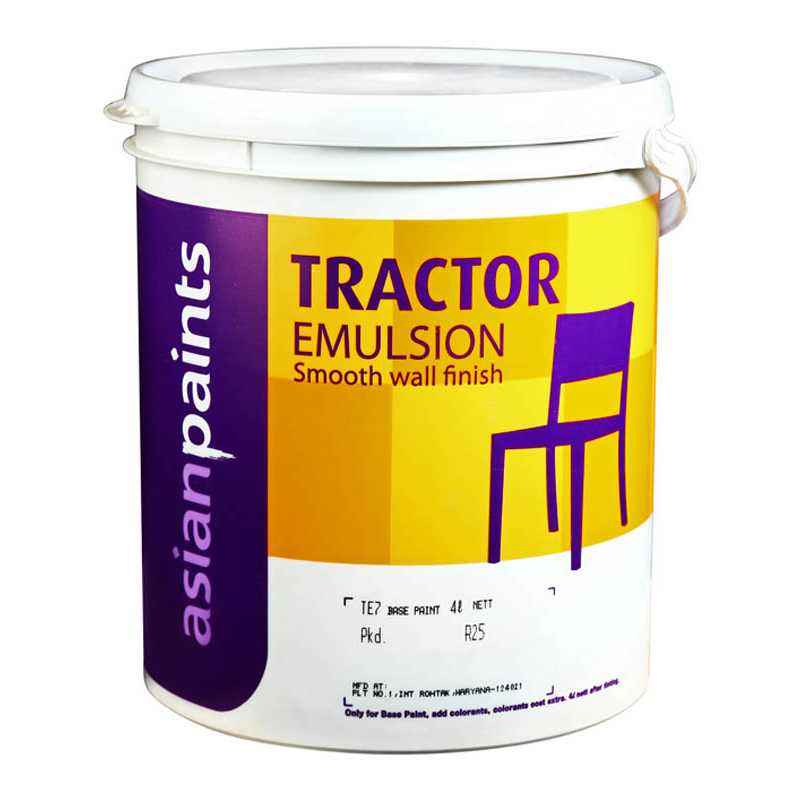 Asian Paints Tractor Emulsion, 0057 Gr-M1, Colour: Super White, 4 L