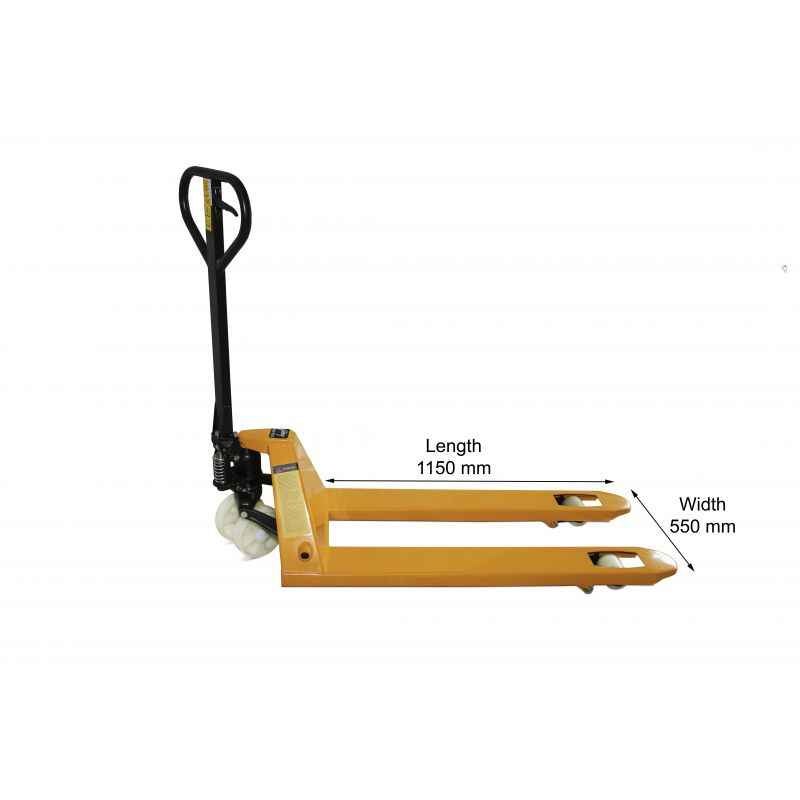 Godrej GPT 2500 H Hand Pallet Truck with Single Nylon Rollers, Load Capacity: 2500 kg
