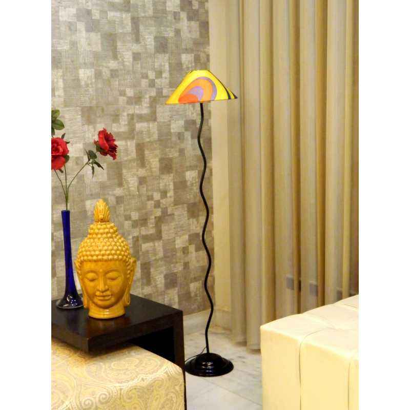 Tucasa Floor Lamp with Printed Shade, LG-613, Weight: 1100 g