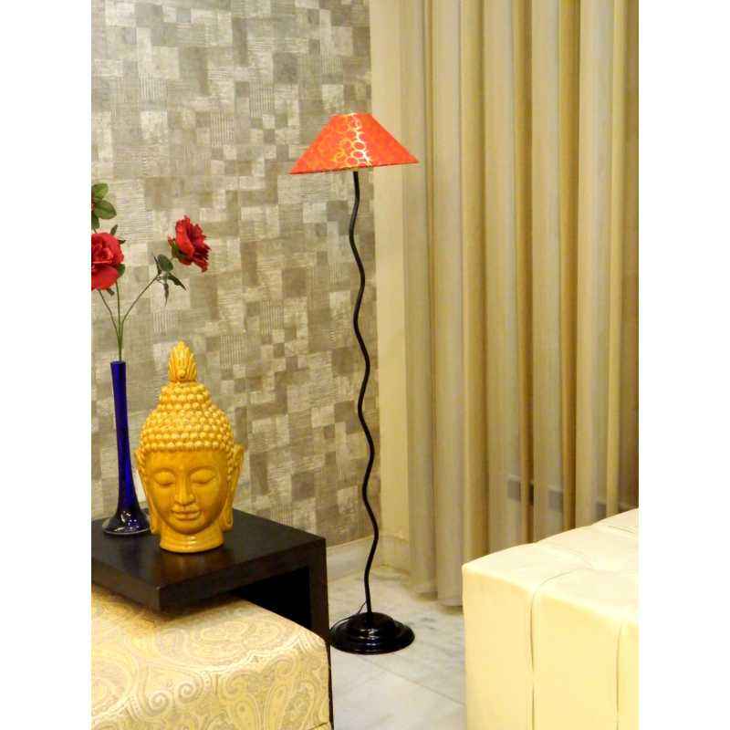 Tucasa Floor Lamp with Printed Shade, LG-605, Weight: 1100 g