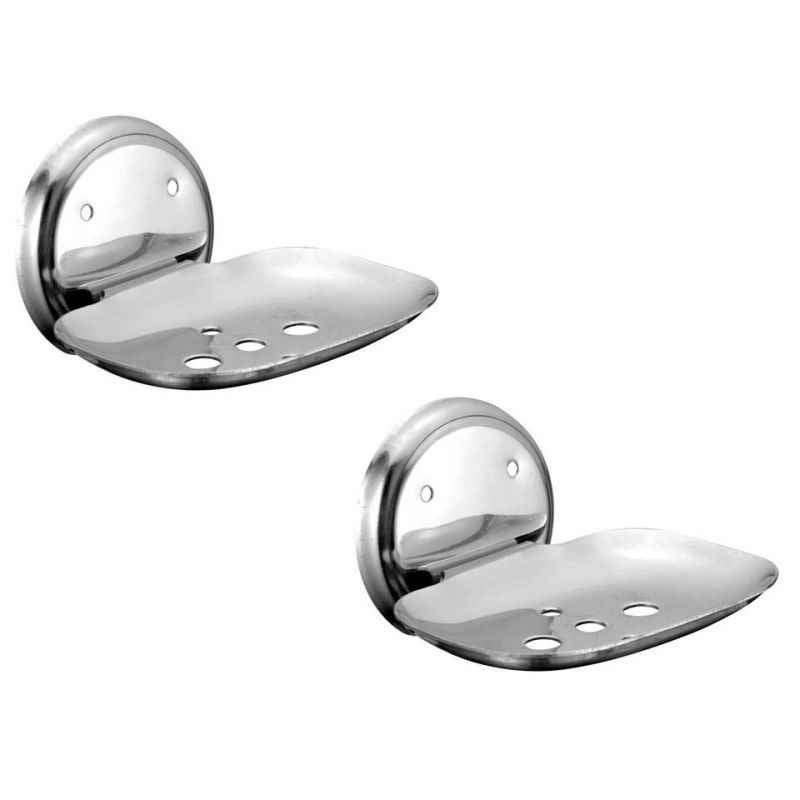 Kamal ACC-0951-S2 Lotus Stainless Steel Soap Dish Holder (Pack of 2)