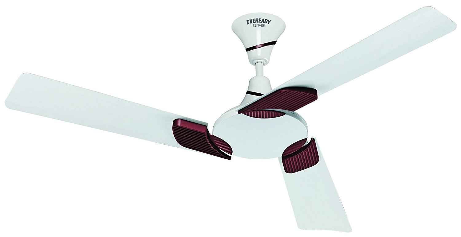 white and brown ceiling fan