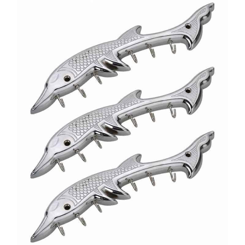 Doyours 3 Pieces Chrome Dolphin Design Key Hook Set, DY-0939