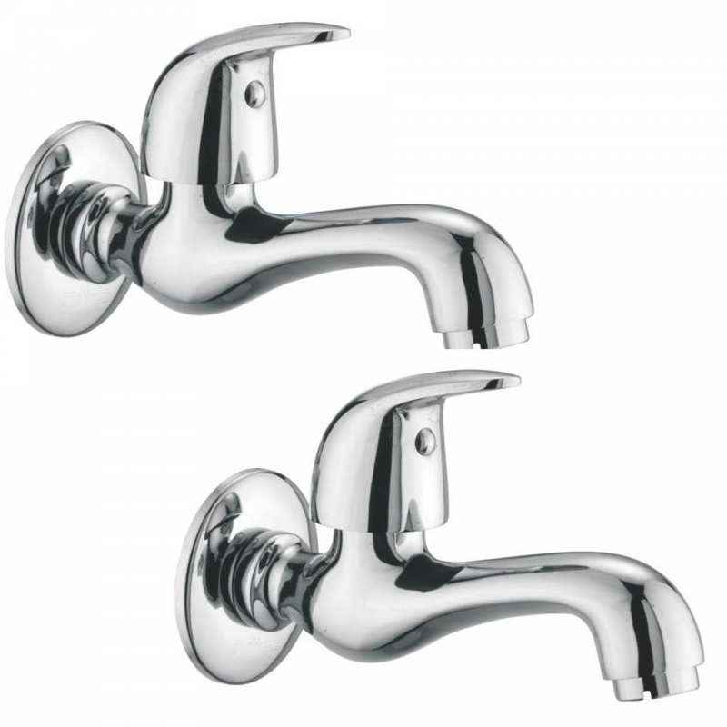 Jainex Eagle Long Body Bibcock  with Wall Flange & Free Tap Cleaner, EGL-6014-S2 (Pack of 2)