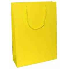 Aspen Matte Laminated Yellow Paper Bag, AC-032-004 (Pack of 96)