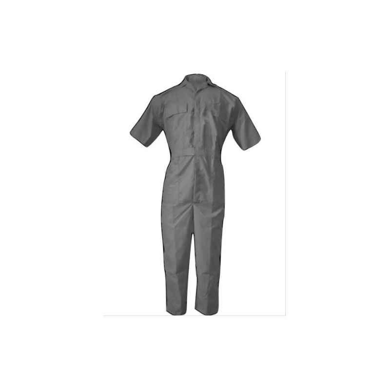 Ishan Gray Cotton Half Sleeve Fabric Boiler Suit, 5404, Size: M