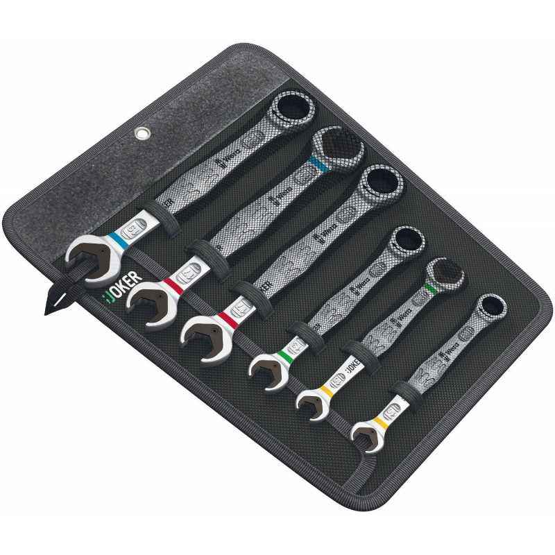 Wera 6 Pieces Joker Ratcheting Combination Wrenches Set, 5020022001