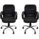Mezonite Medium Back Leatherette Black Office Chair (Pack of 2)