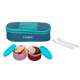 Carrolite 400ml Blue & Cyan Plastic Lunchbox, Syan_P-19