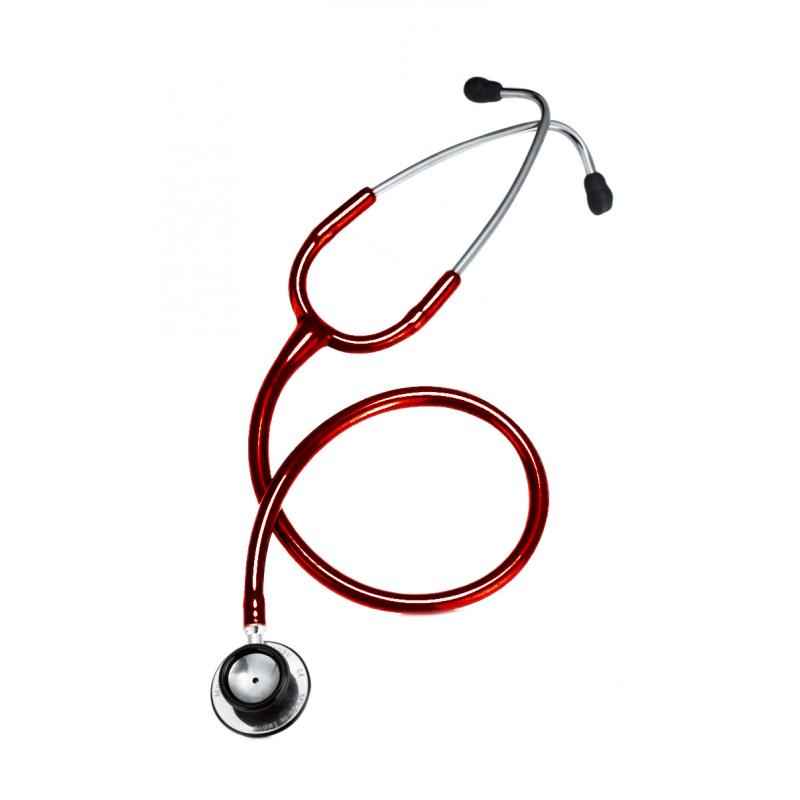CardiacCheck 24 Inch Cherry Red Satinless Steel Stethoscope, CADCHSTHOPD