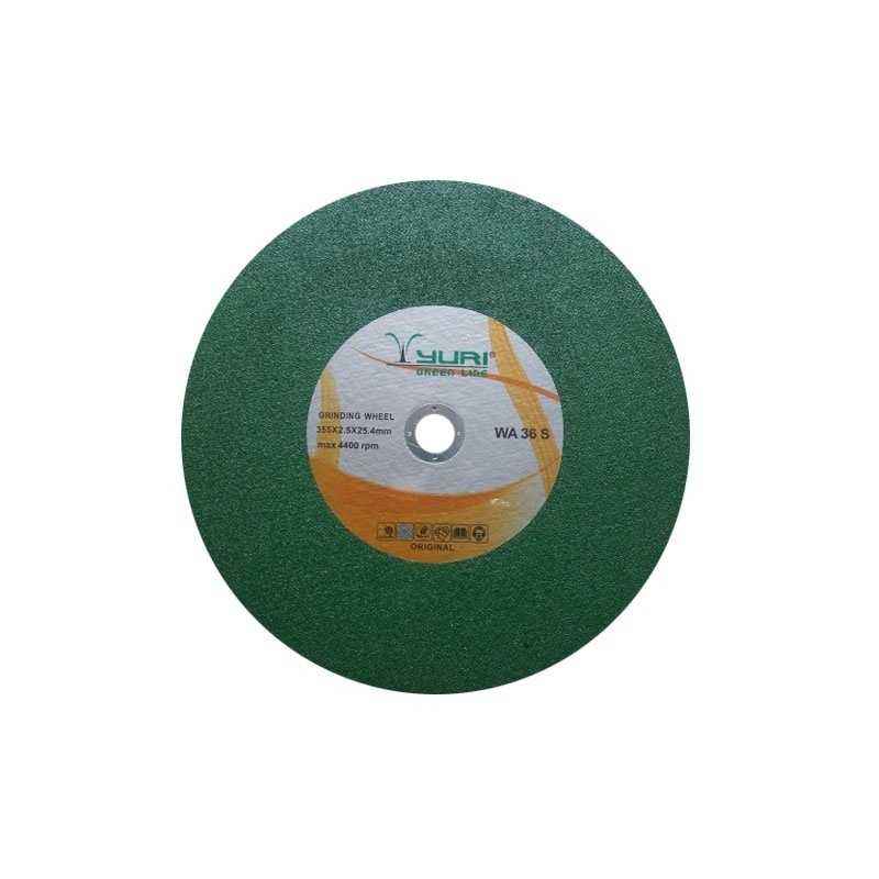 Yuri 14 Inch Green Chop Saw Cutting Wheel, Dimensions: 355x2.5x25.4 mm (Pack of 25)