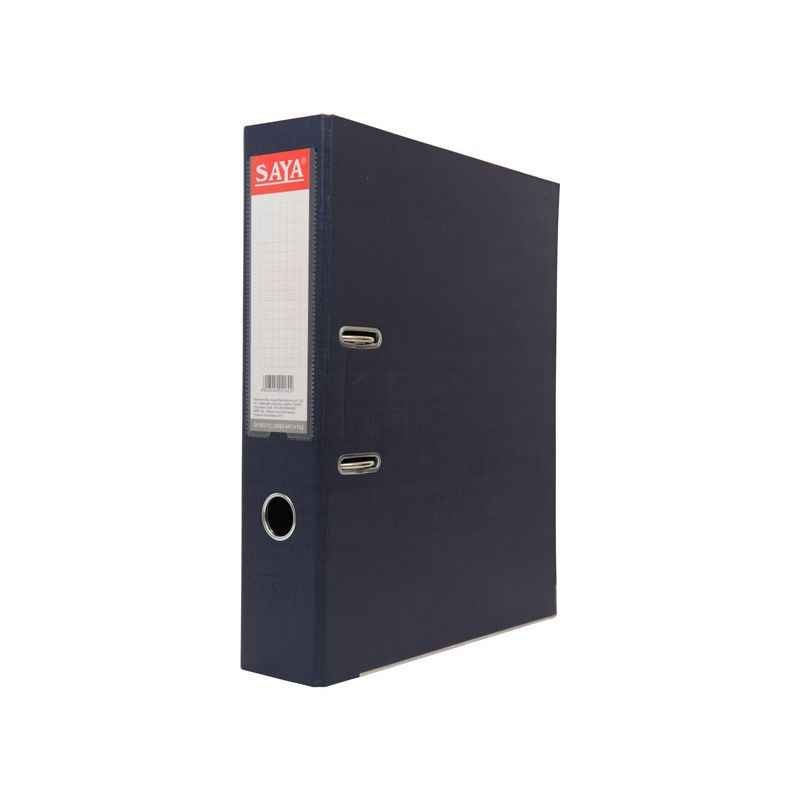 Saya SY903 Navy Blue Both Sides PVC Cover Lever Arch File, Weight: 468 g