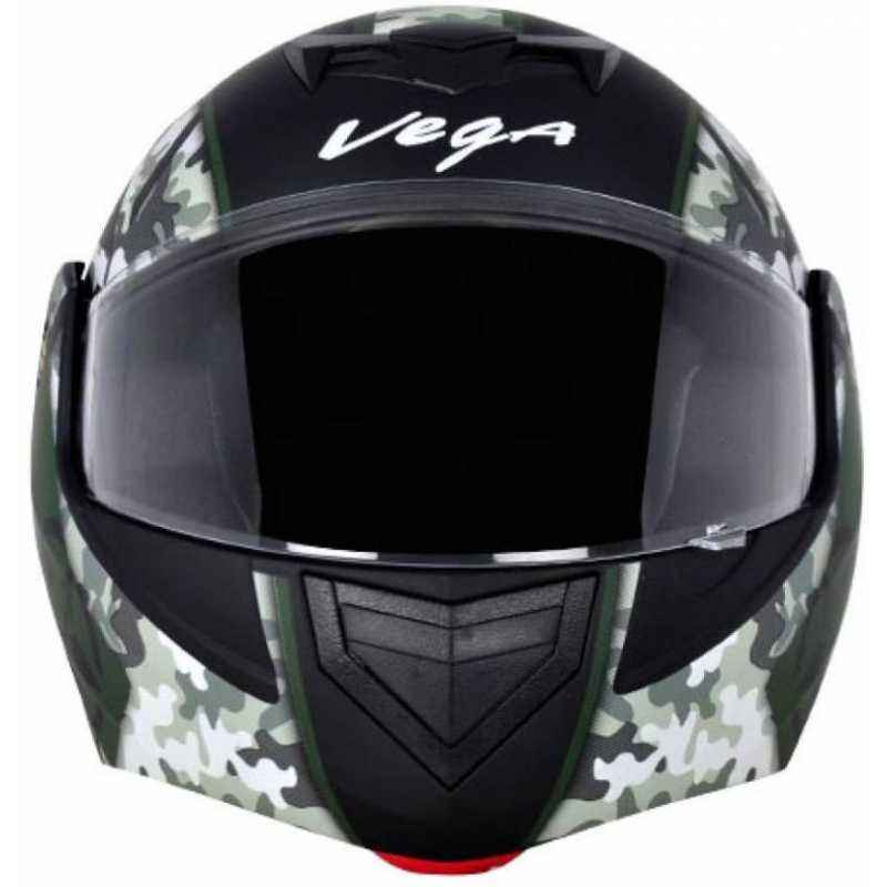 Vega Crux DX Motorbike Dull Battel Flip-up Helmet, Size (Medium, 580 mm)