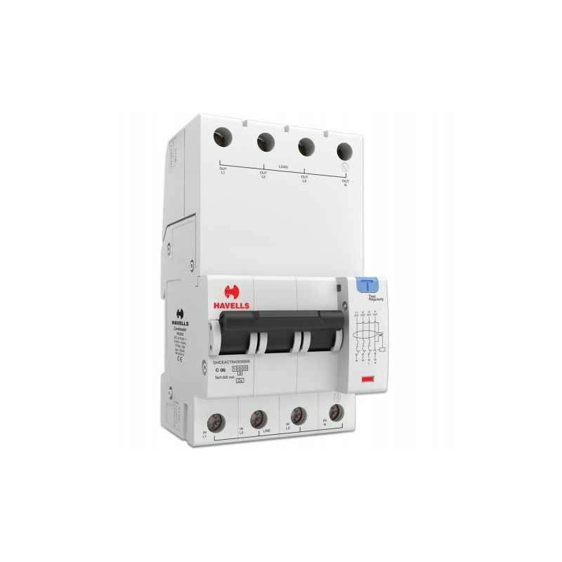 Havells Euro-II 6A TPN A Type RCBO, DHCEACTN4300006