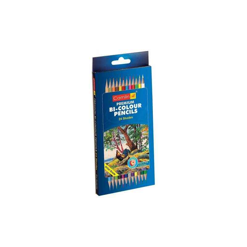 Camlin Premium 24 Shade Bi-Color Pencil Set, 4194560