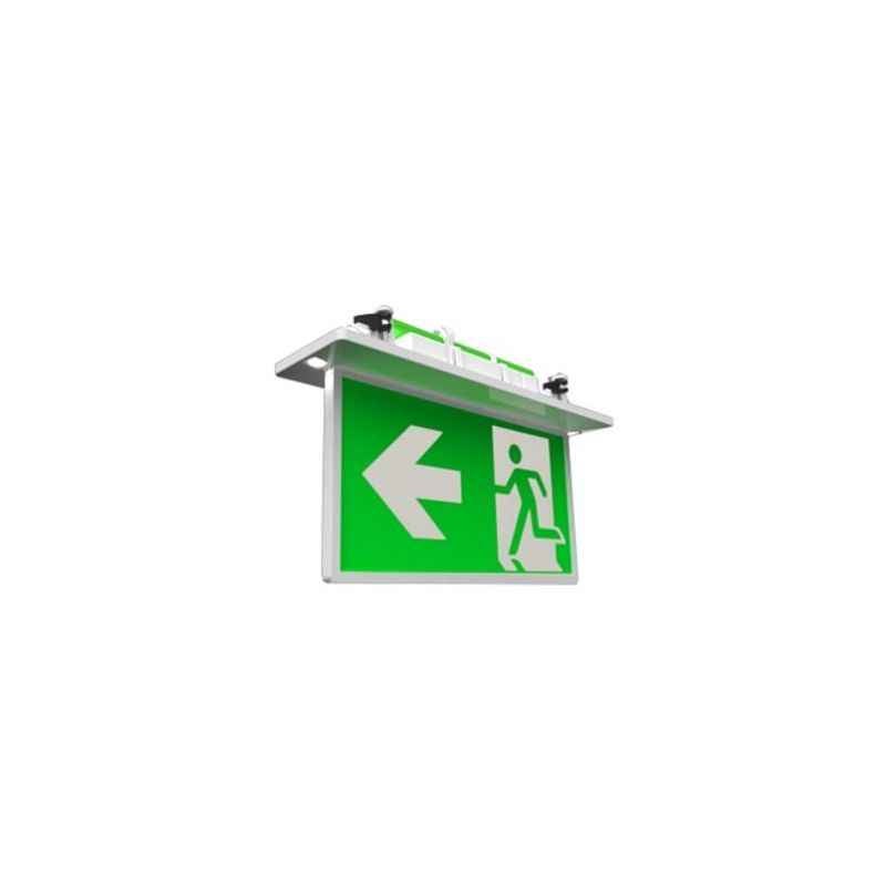 Signtech LED Fire Exit Sign Board with Battery Backup, sign013