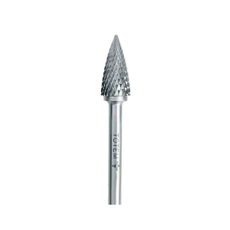 Totem 9.5x19mm SG/SPG Supreme Cut Tree Shaped with Point End Carbide Rotary Burr, FAC0200903, Overall Length: 69 mm, Shank Diameter: 6 mm