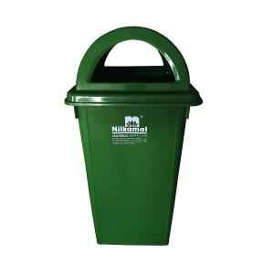 Nilkamal 80 Litre Green Virgin Plastic Dustbin, RFLB80L1, Dimension: 75x43x43 cm