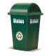 Sintex 100 Litre Rectangular Military Green Waste Bin, GBR 10-01