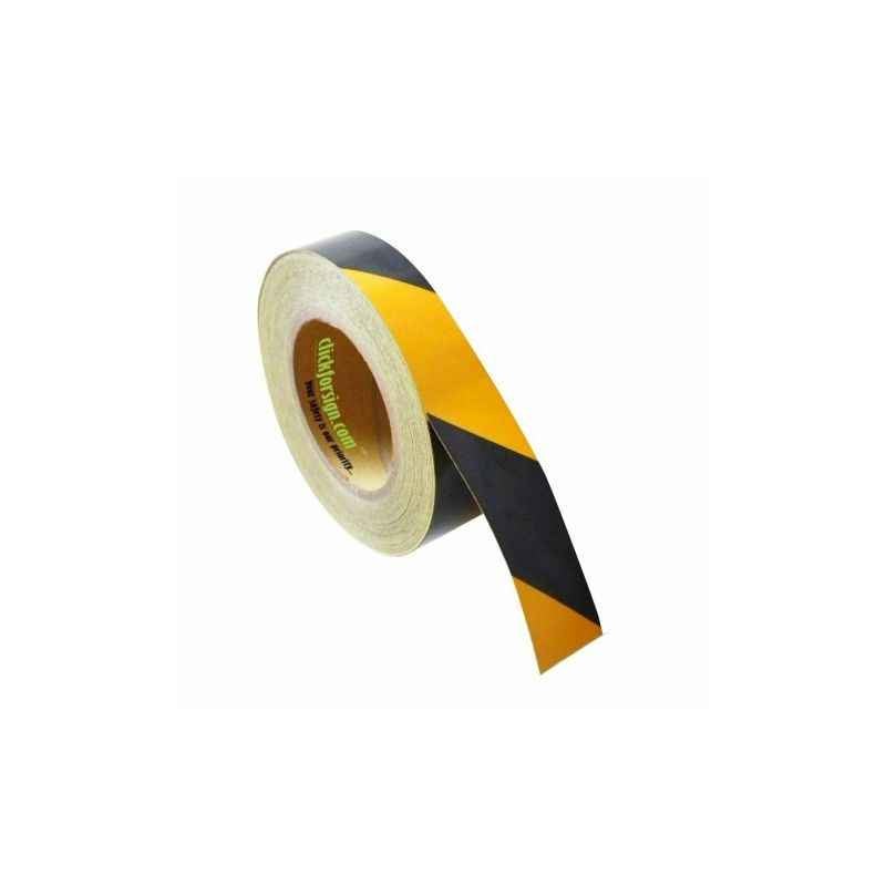 Clickforsign 1 Inch Yellow & Black Reflective Tape, Length: 10 ft