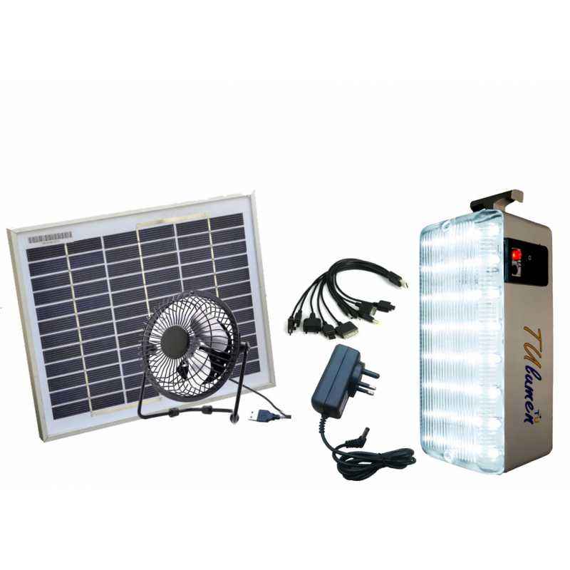 Technology Uncorked Solar Mobile Charger with Emergency Light and Fan