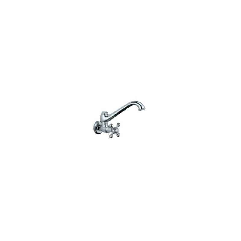 Jaquar Full Antique Nickel And Full Silk Appeal Queen’s Sink Cock With Wall Mounted Model Regular Swinging Spout With Wall Flange, QQT-7347