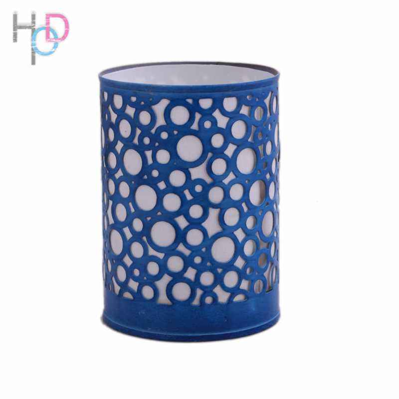 Height of Design HODNL104 Blue Gold Circles Pattern Night Lamp
