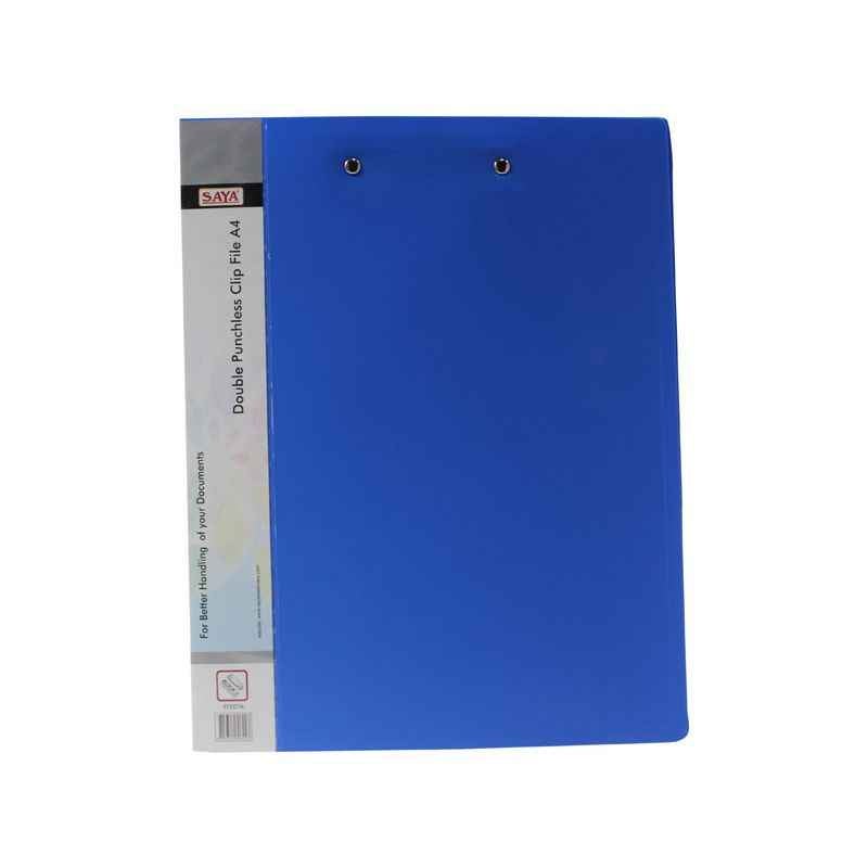 Saya SY207A Blue Double Punch less Clip File A4, Weight: 168.33333 g