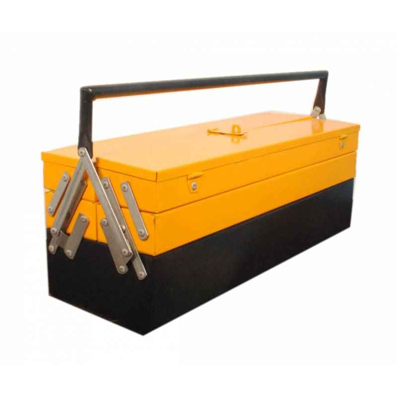 Pahal 5 Compartment Yellow & Black Tool Box, Dimensions: 24x8x8 inch