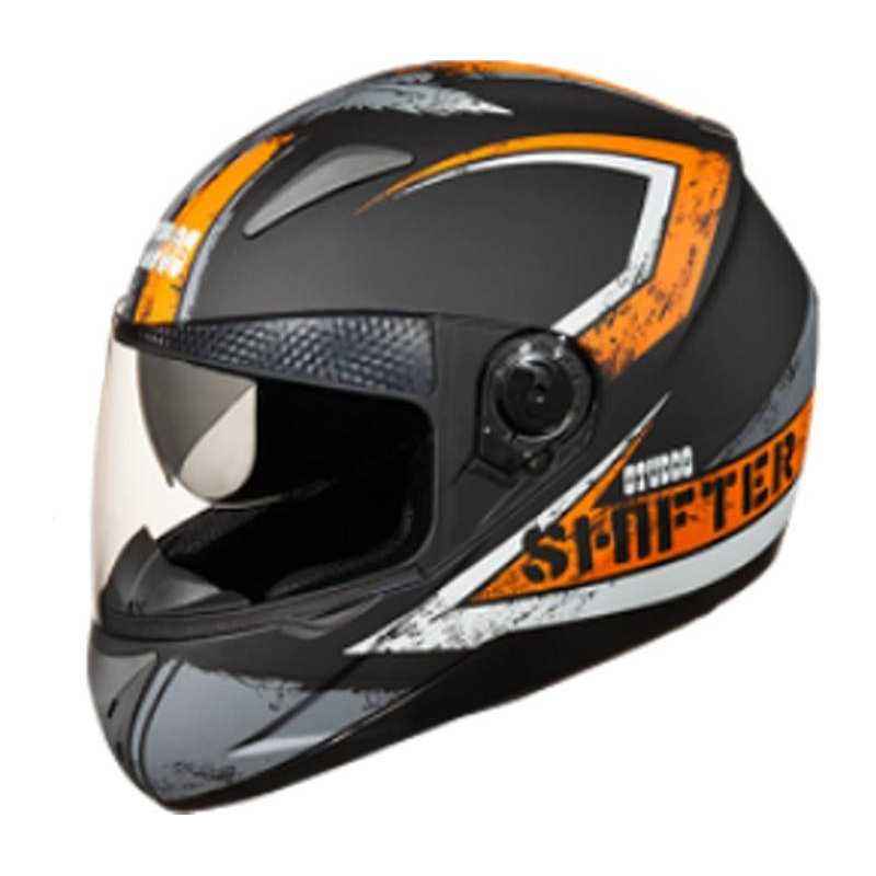 Studds Shifter D1 Motorbike Black Orange Full Face Helmet, Size (Large, 580 mm)