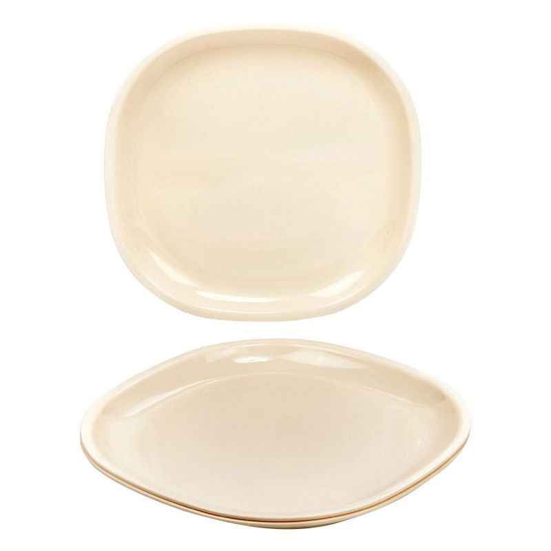Signoraware Off White Square Full Plate, 237 (Pack of 3)
