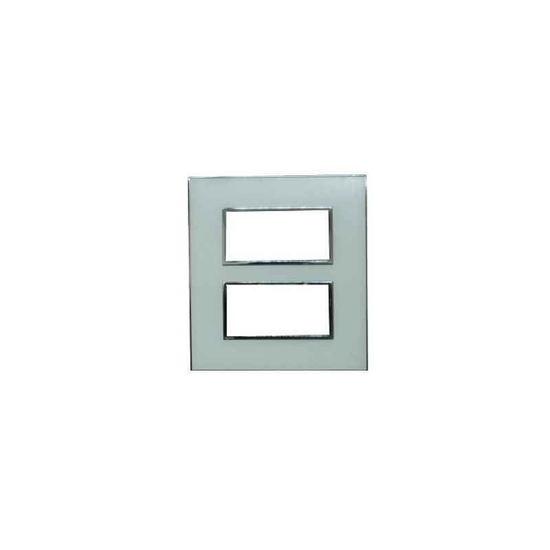 Legrand Arteor 2x4 Module Mirror Finish White Square Cover Plate With Frame, 5757 64